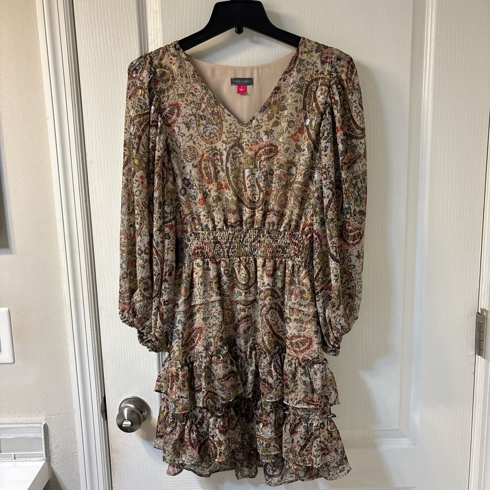 US W S Floral Paisley Print Dress